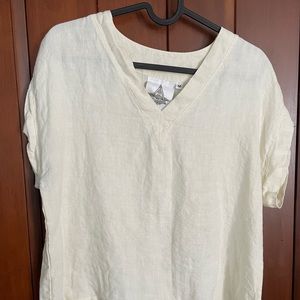 Jungmaven 100% hemp neck shell top white medium linen
